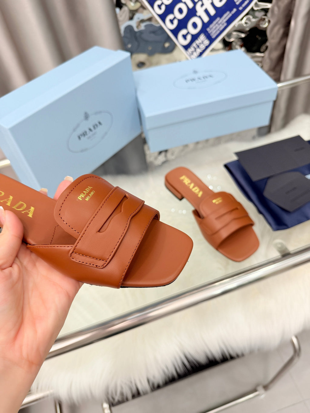 Prada 26SS Sandals 10mm Brown Leather 564170