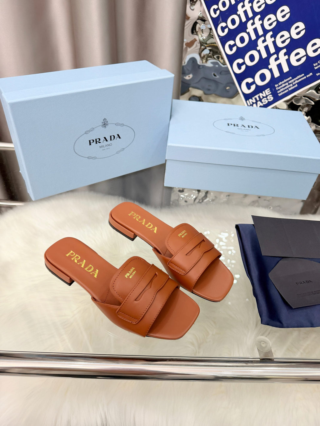 Prada 26SS Sandals 10mm Brown Leather 564170