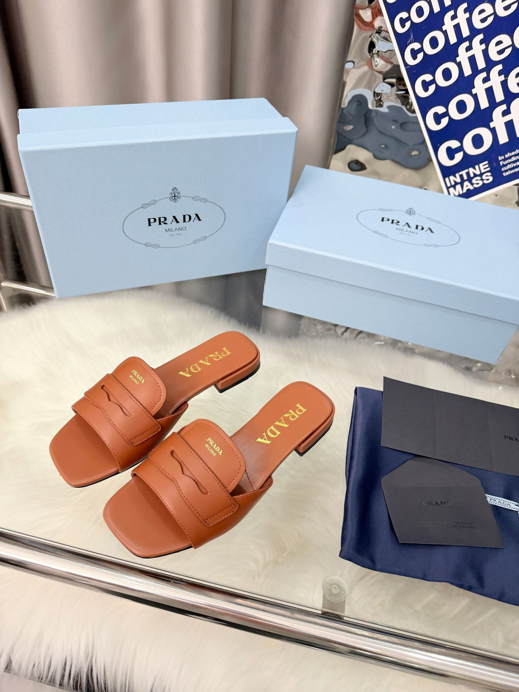 Prada 26SS Sandals 10mm Brown Leather 564170