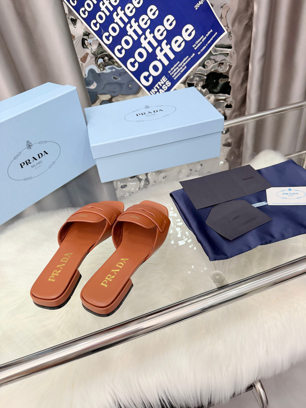 Prada 26SS Sandals 10mm Brown Leather 564170