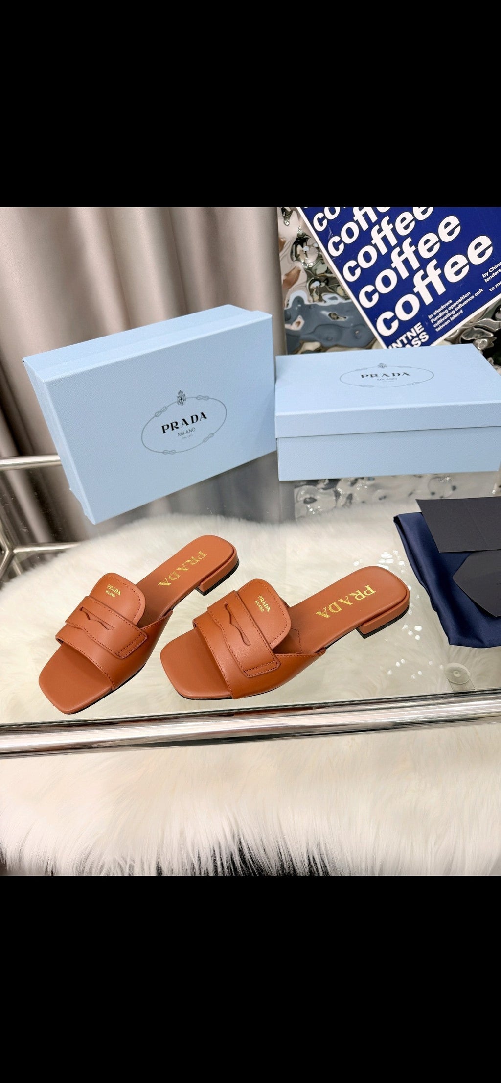 Prada 26SS Sandals 10mm Brown Leather 564170