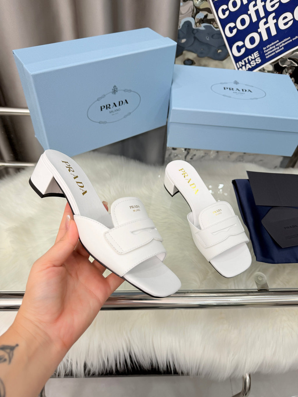 Prada 26SS Sandals White Leather 564173