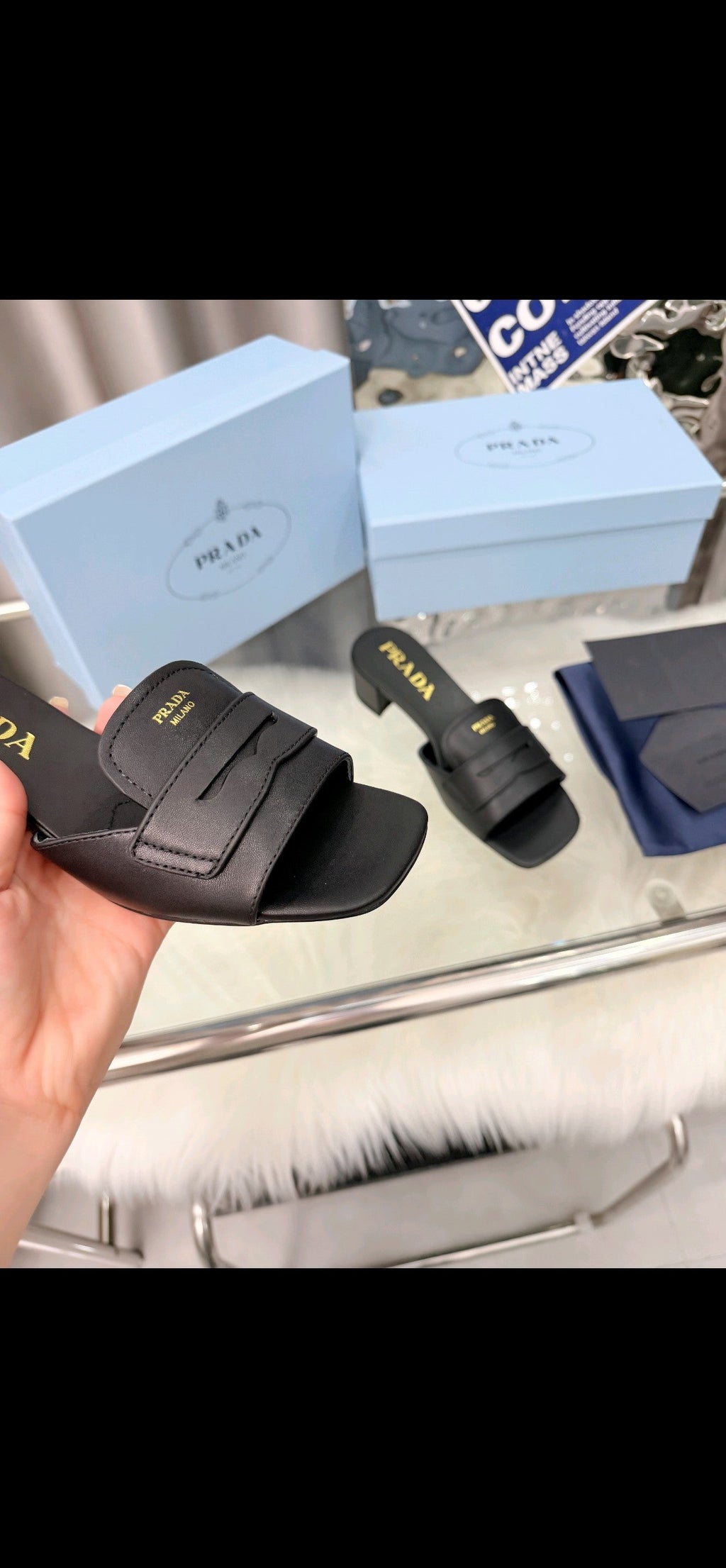 Prada 26SS Sandals Black Leather 564174