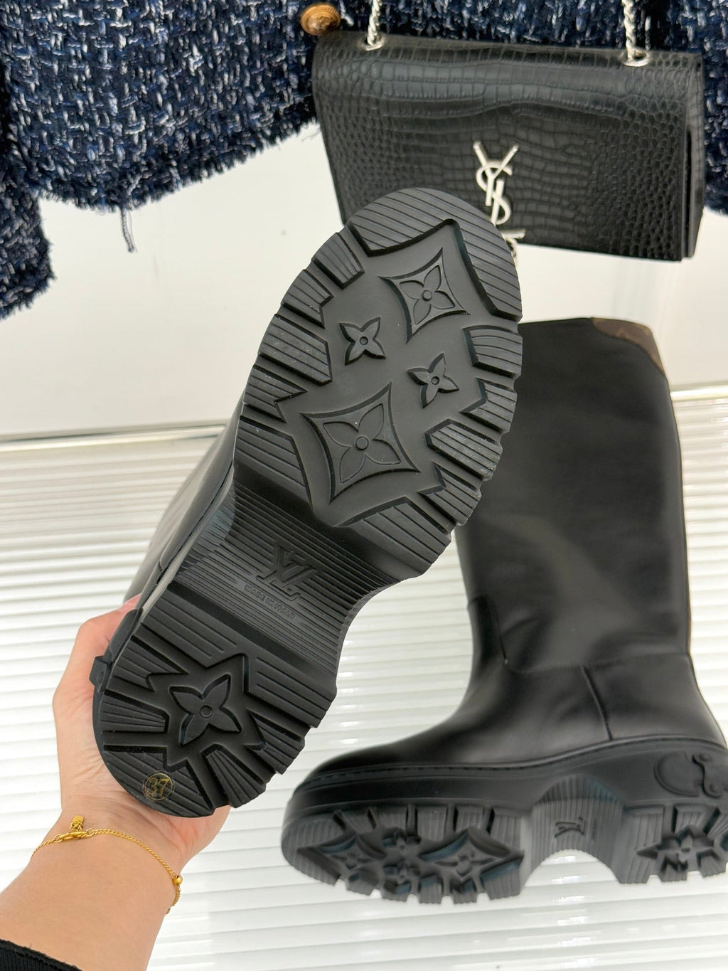 LV Squad High Boot Black Cowhide 572462