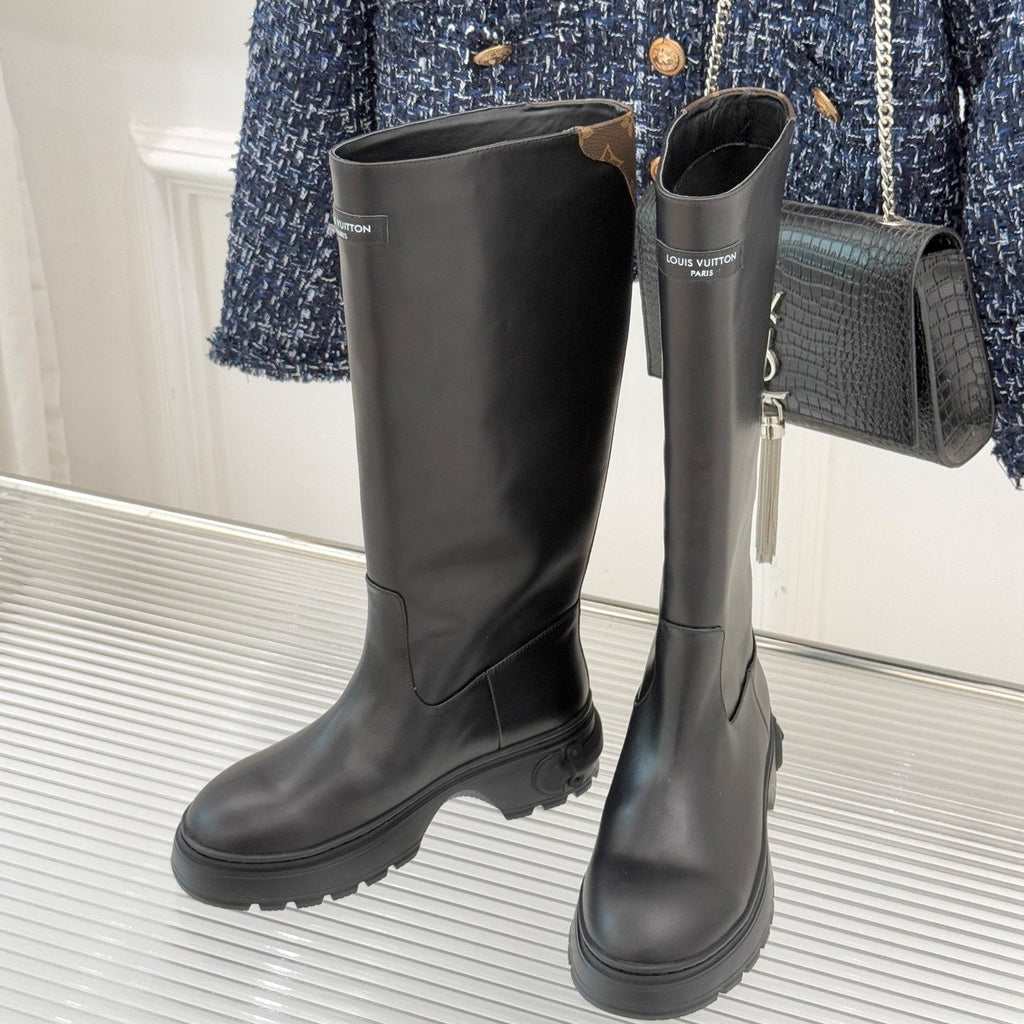 LV Squad High Boot Black Cowhide 572462