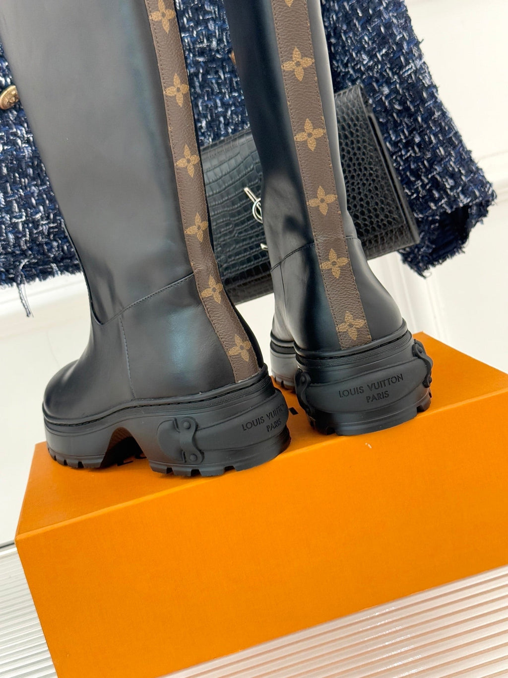 LV Squad High Boot Black Cowhide 572462