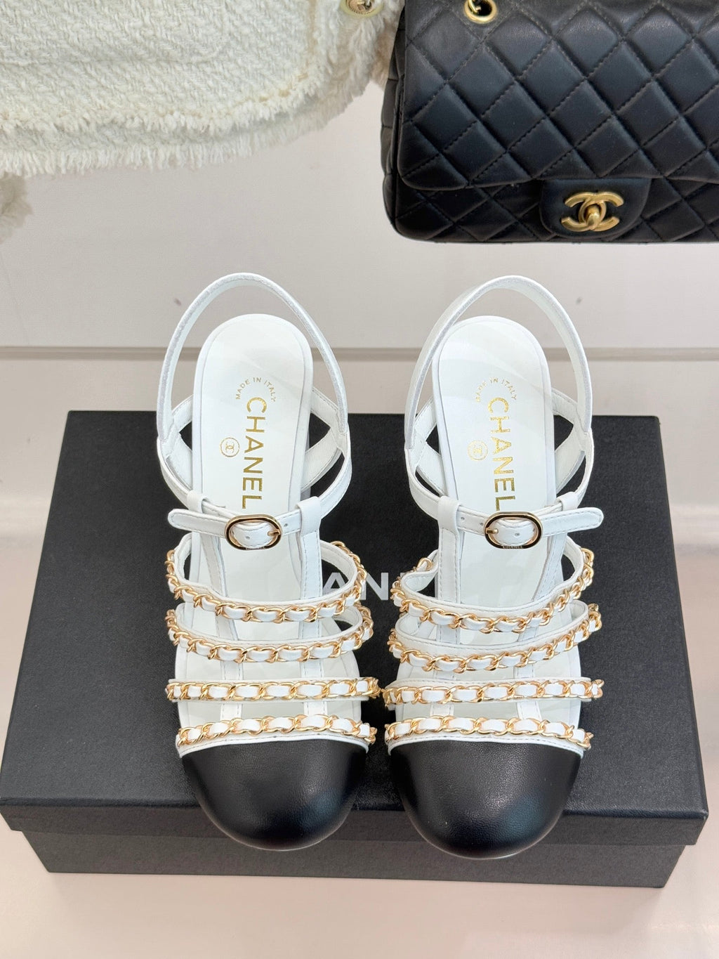 Cruise 25/26 Slingbacks 90mm Black White Lambskin