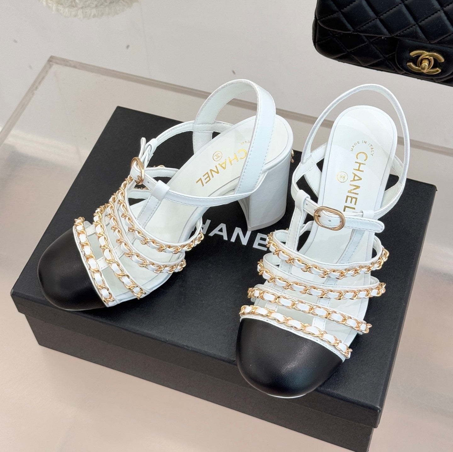 Cruise 25/26 Slingbacks 90mm Black White Lambskin