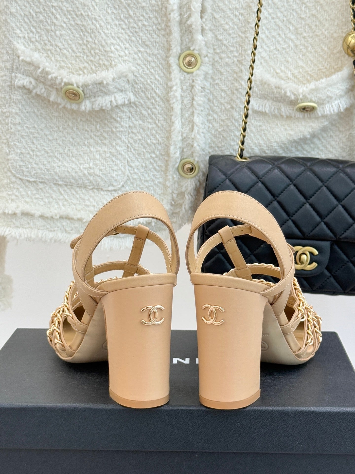 Cruise 25/26 Slingbacks 90mm Black Beige Lambskin