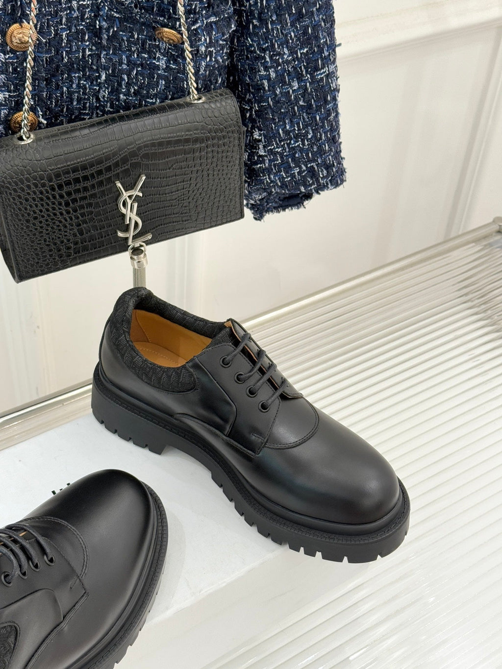 Dior Explorer III Derby Shoe Black Calfskin Cotton & Technical Fabric