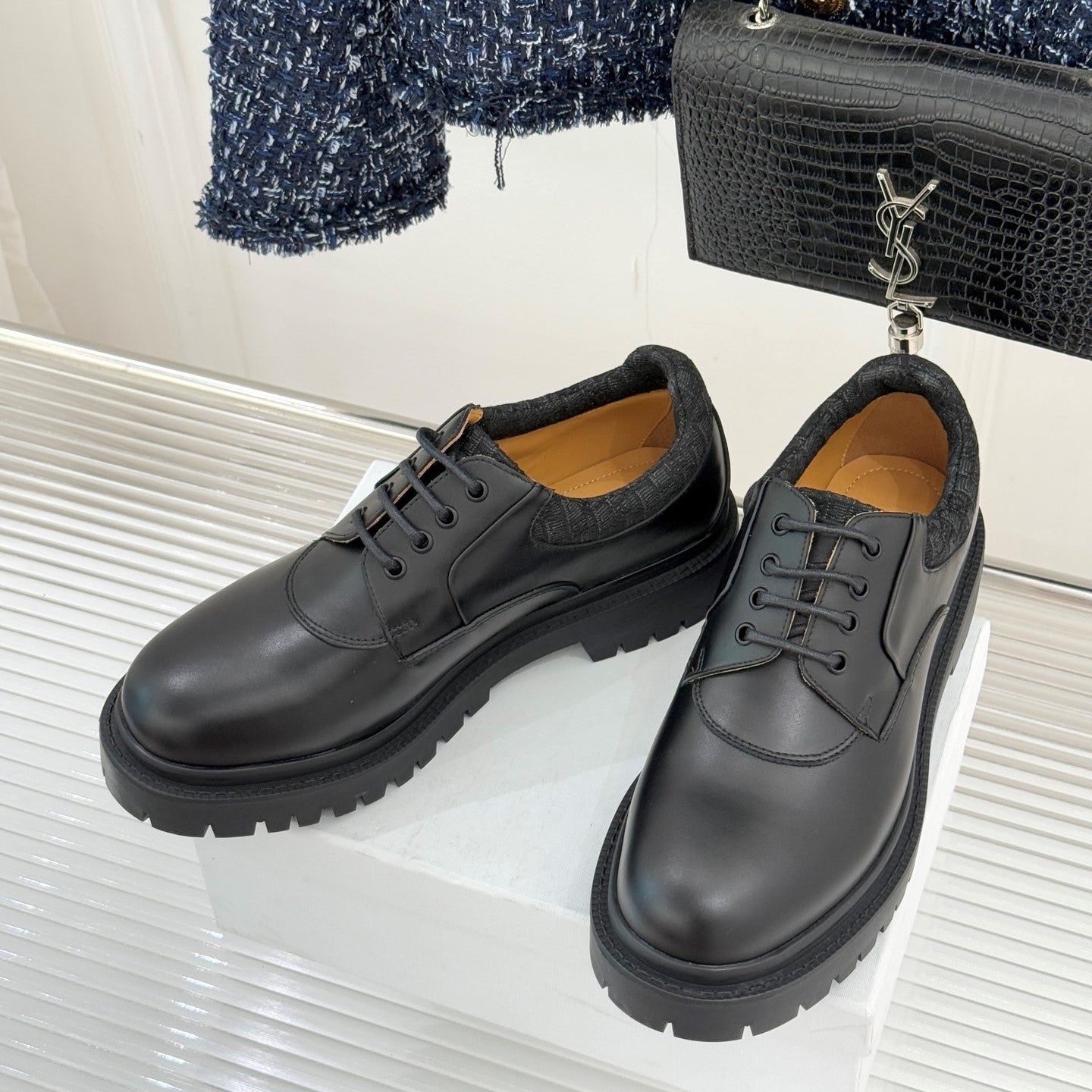 Dior Explorer III Derby Shoe Black Calfskin Cotton & Technical Fabric