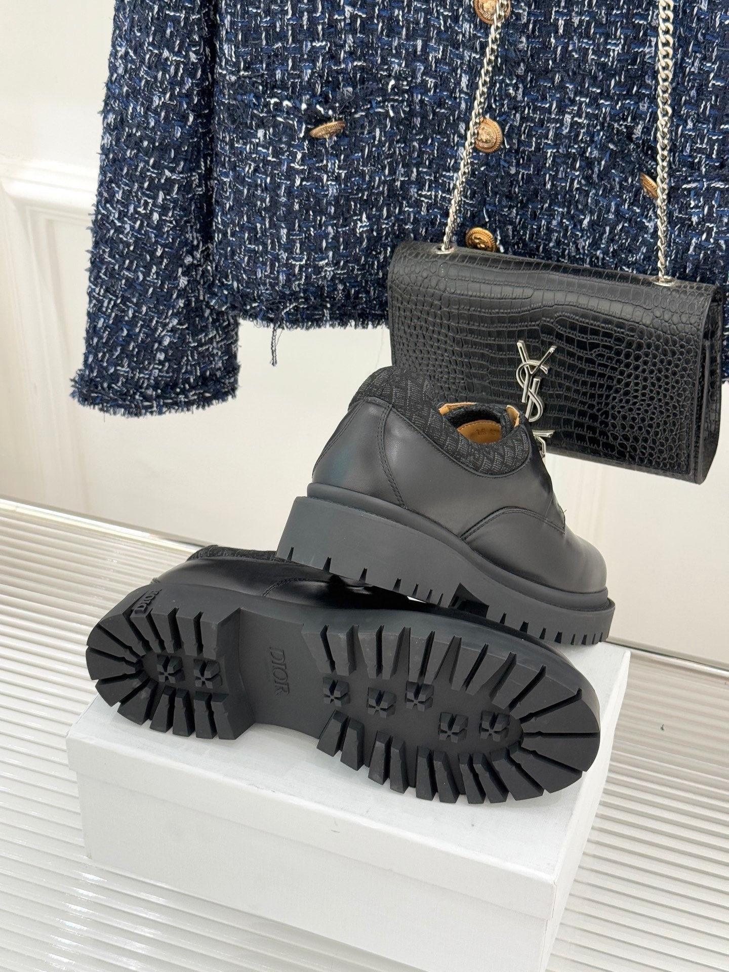 Dior Explorer III Derby Shoe Black Calfskin Cotton & Technical Fabric