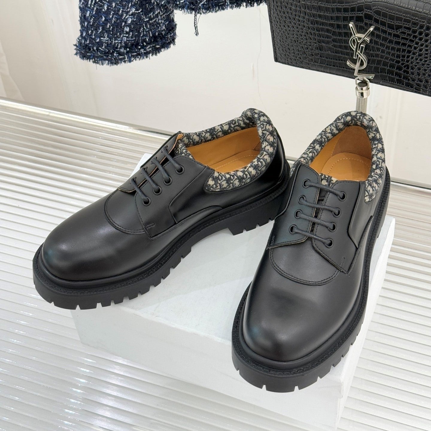 Dior Explorer III Derby Shoe Black Beige Calfskin Cotton & Technical Fabric