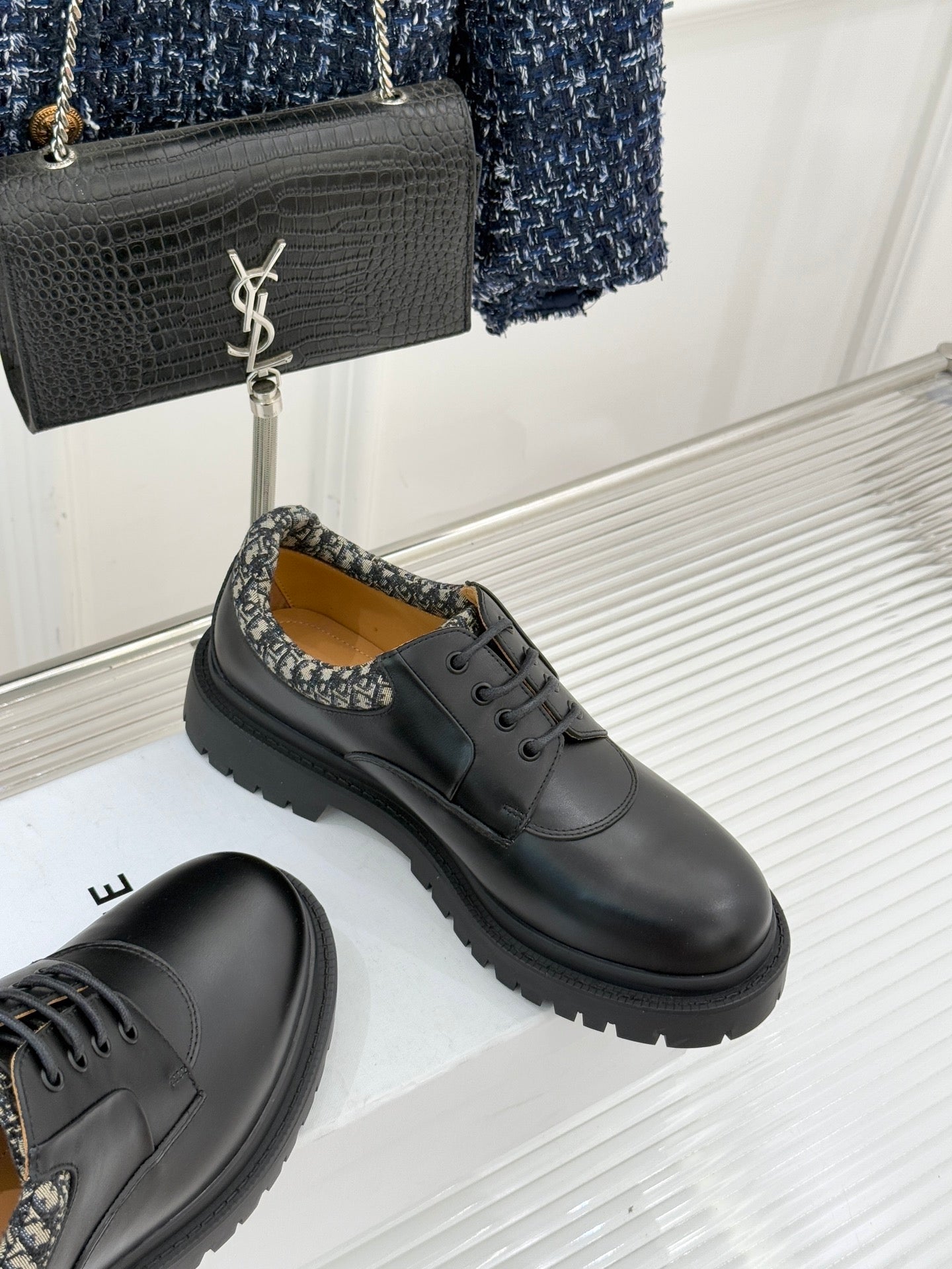 Dior Explorer III Derby Shoe Black Beige Calfskin Cotton & Technical Fabric