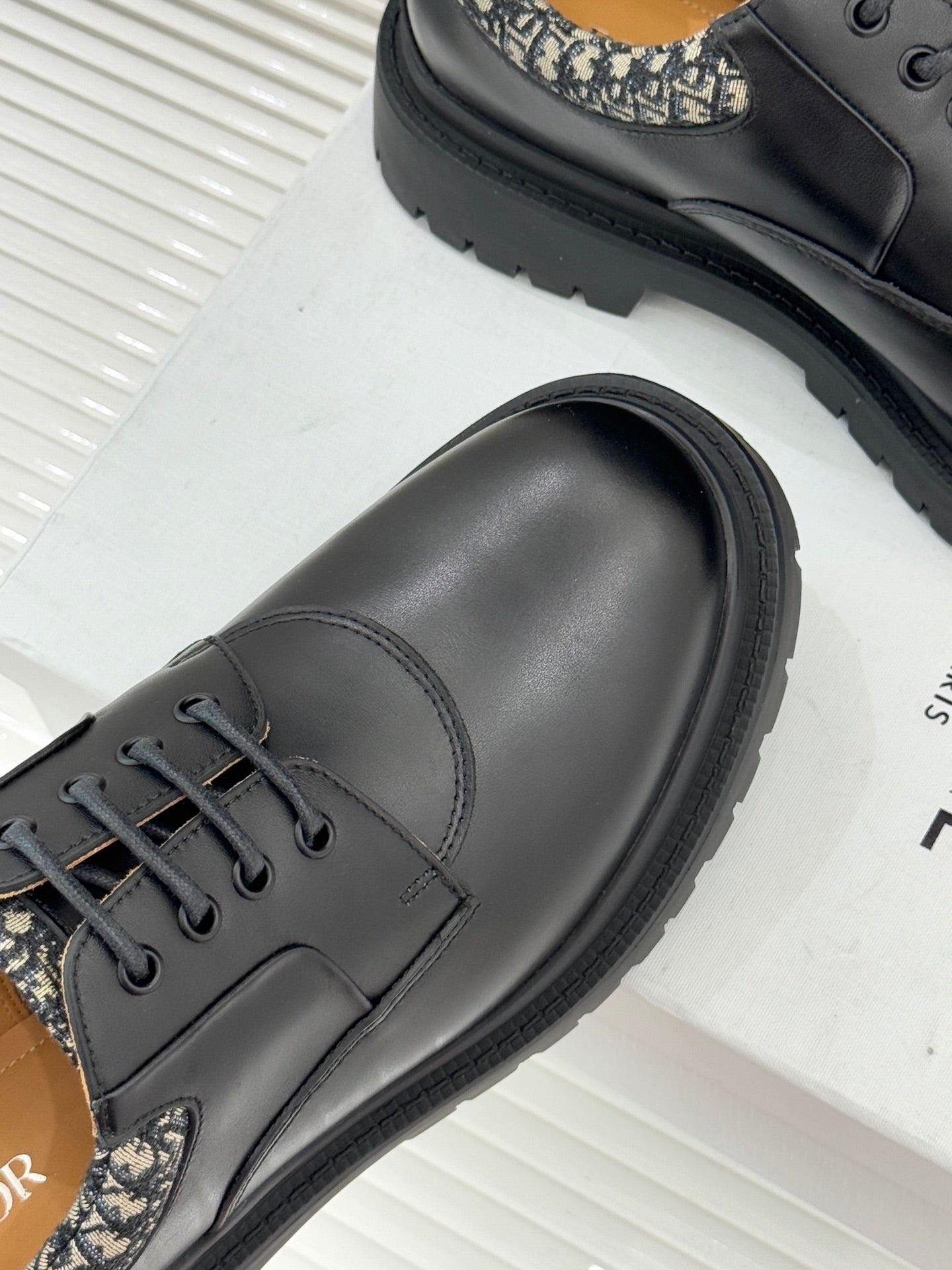 Dior Explorer III Derby Shoe Black Beige Calfskin Cotton & Technical Fabric