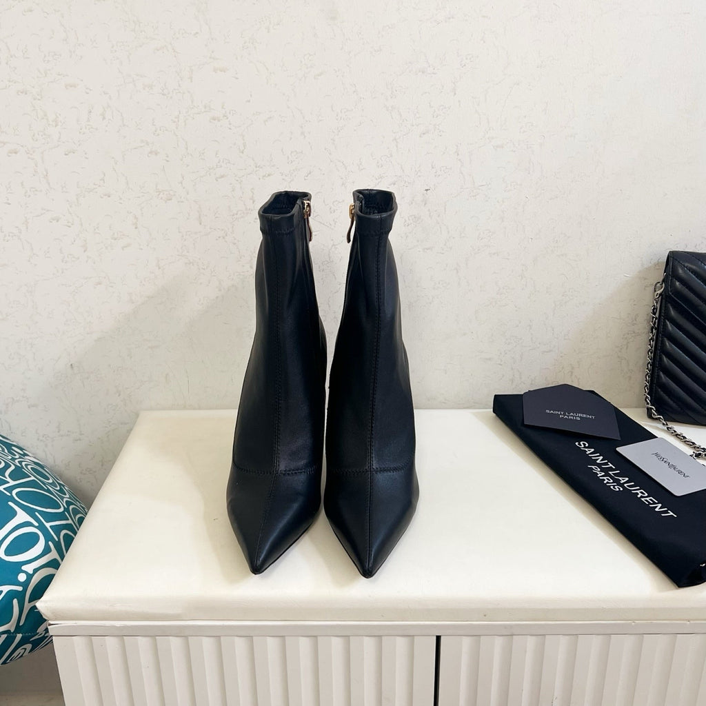 YSL 2025 Opyum 110mm Heel Ankle Boot Black Leather 575011