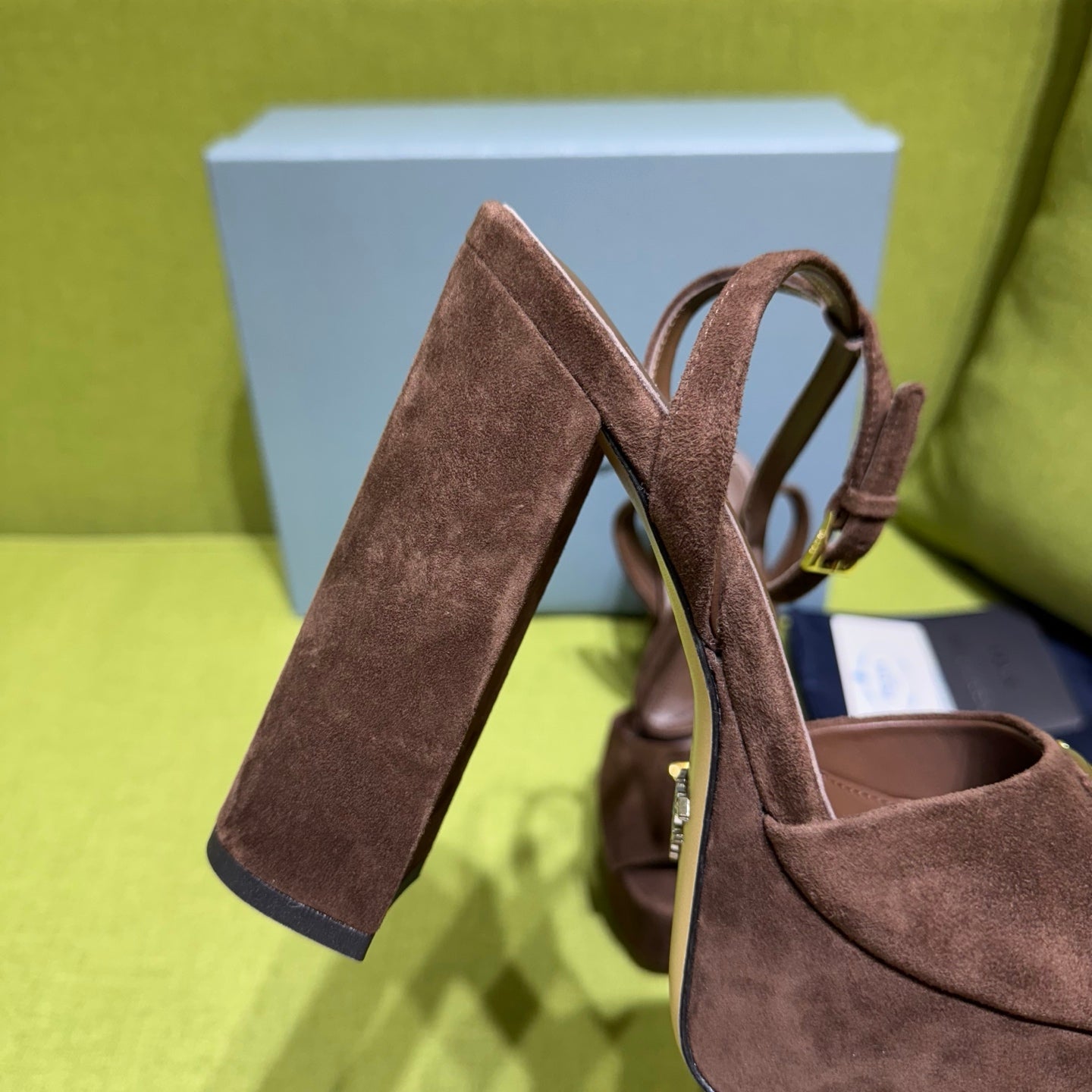 Prada 25 AW Platform Sandals Dark Brown Suede 564120