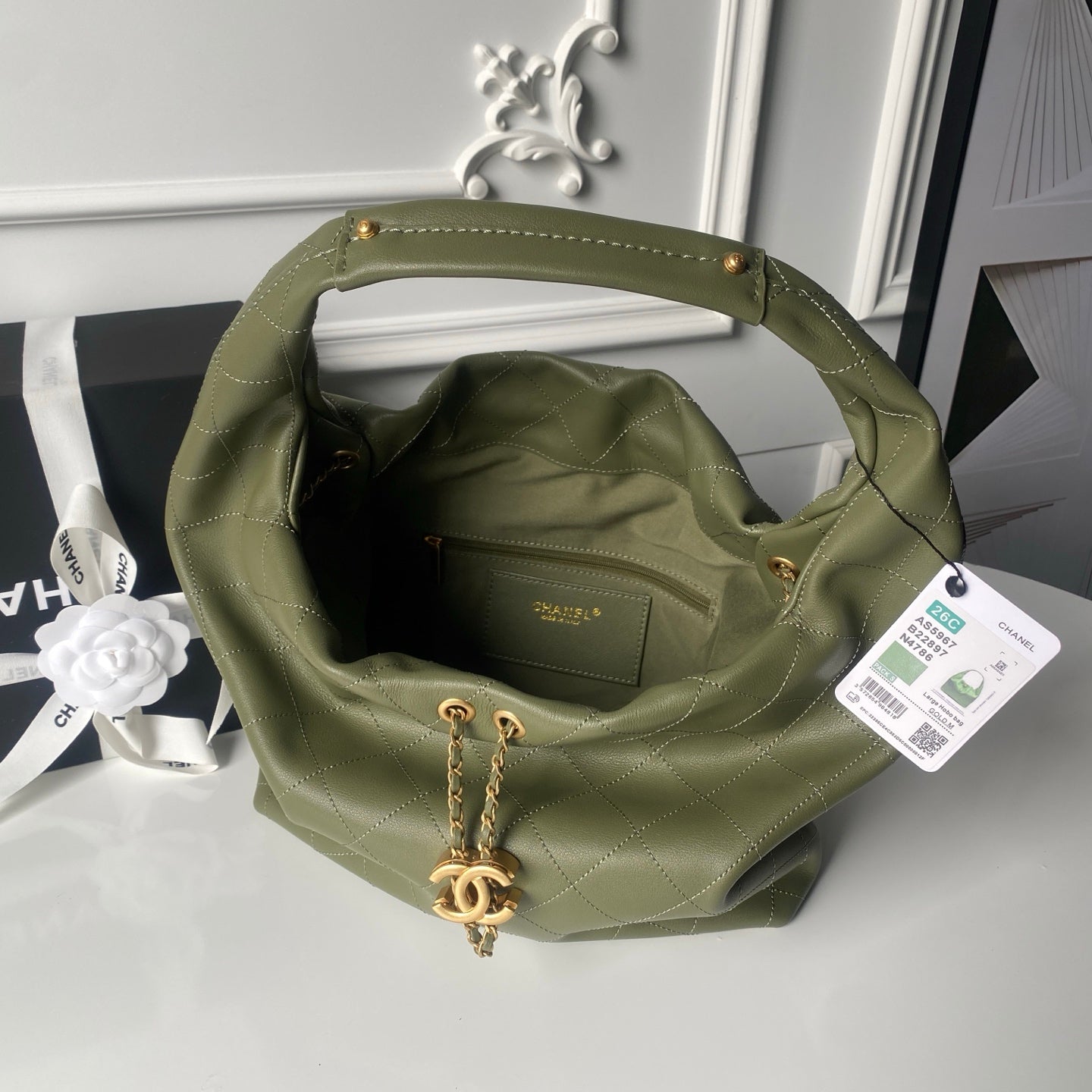 Chanel 2025 Bag 45cm Green Calfskin 318234