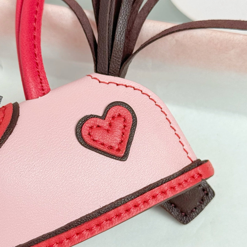 HM Rodeo Robeo Heart PM Charm Pink mix Chocolate Lambskin