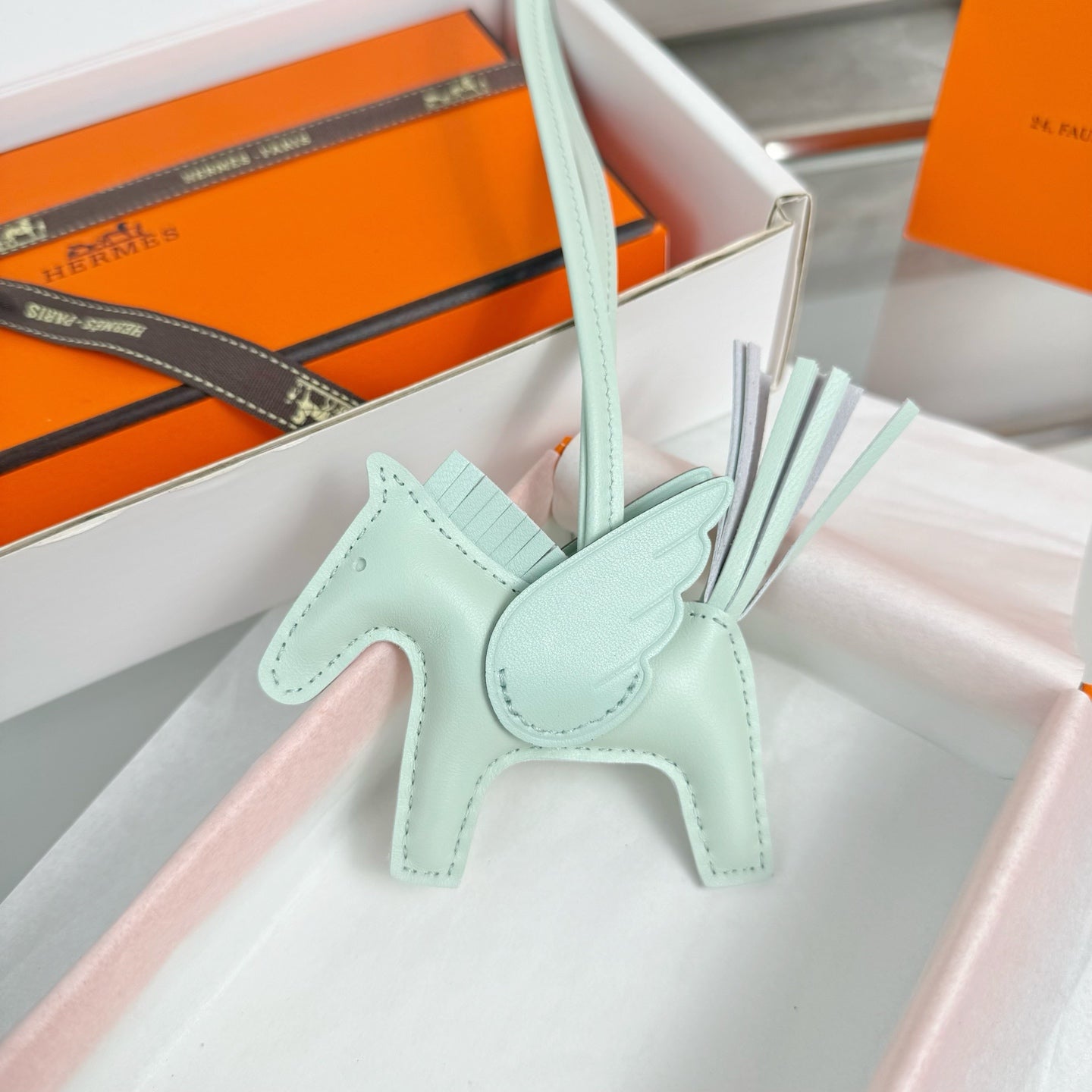 HM Rodeo Pegase PM Charm Mint Green Lambskin