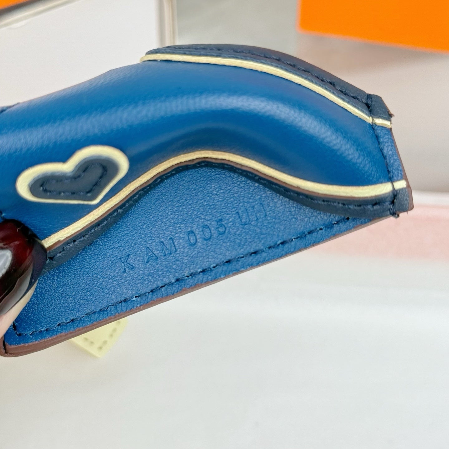 HM Rodeo Robeo Heart PM Charm Light Yellow mix Blue Lambskin