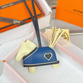 HM Rodeo Robeo Heart PM Charm Light Yellow mix Blue Lambskin