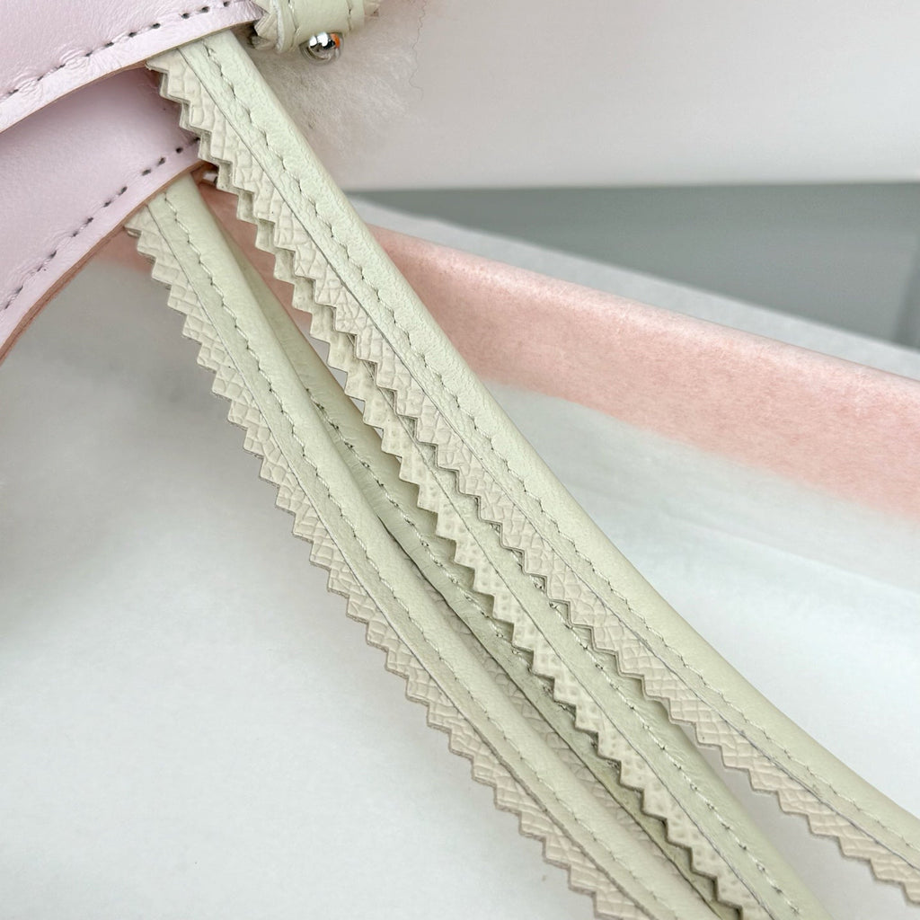 HM Budy Puppy Pendant Charm White Pink Wool Cowhide