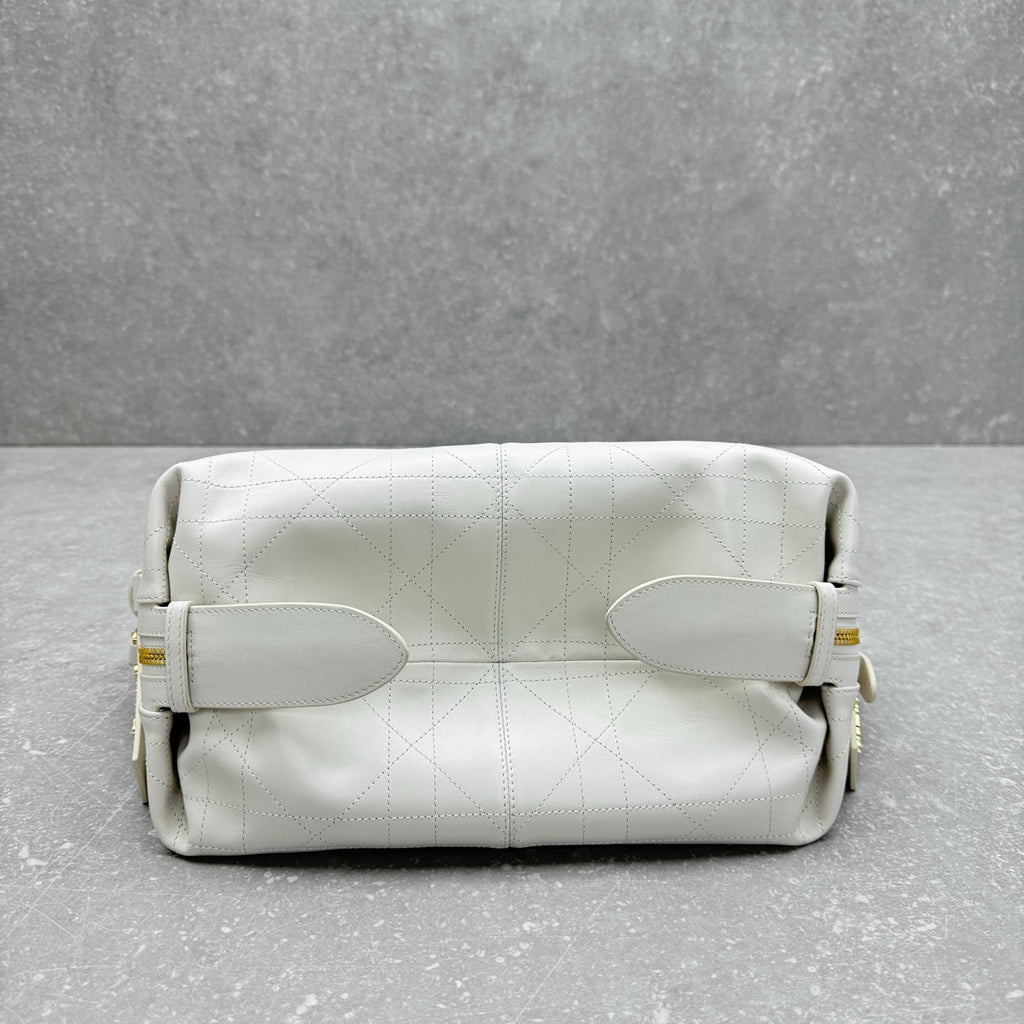 Dior 2025 Hobo Bag 33cm White Calfskin