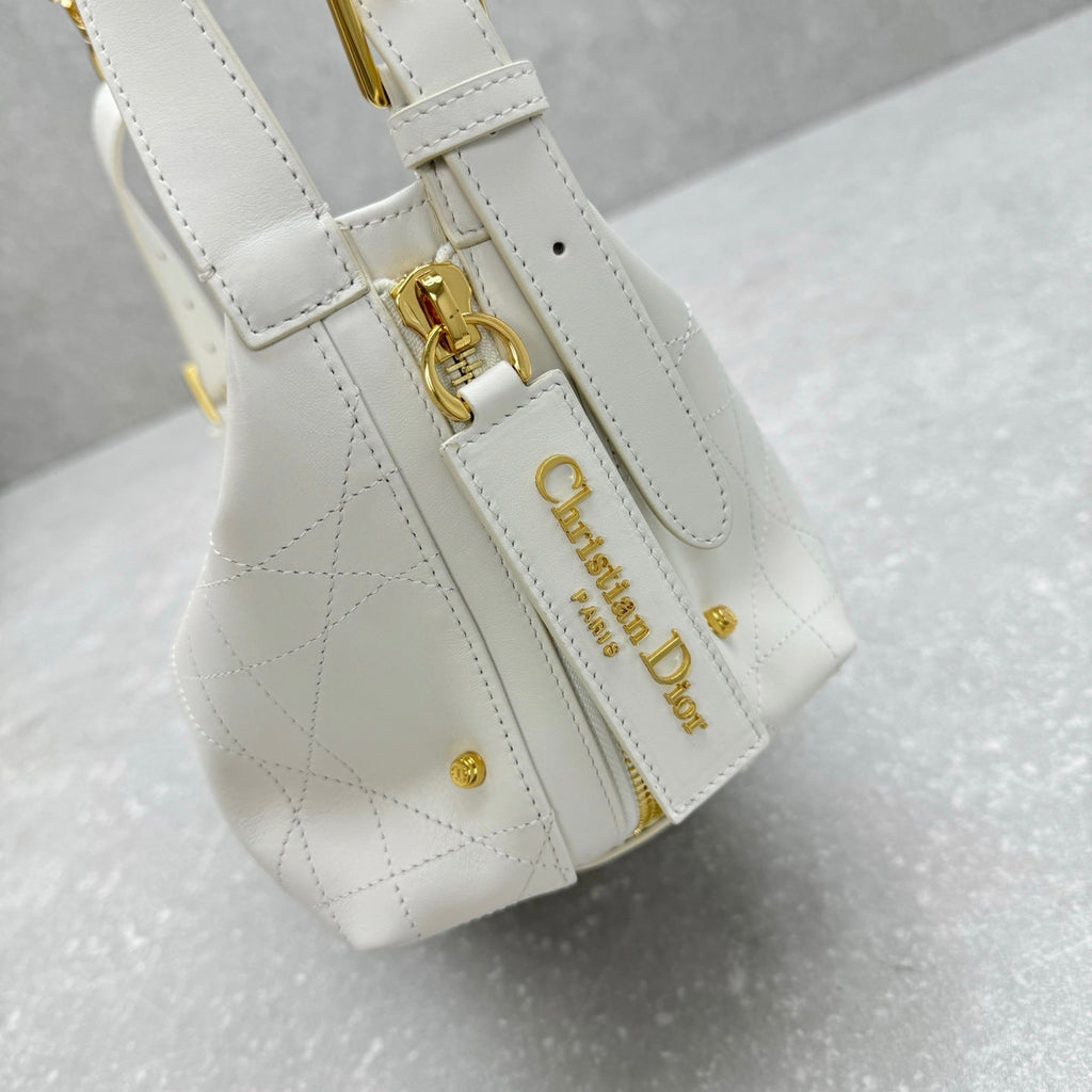 Dior 2025 Hobo Bag 25cm White Calfskin