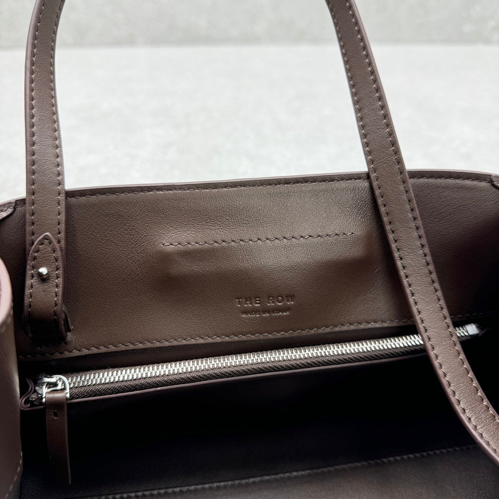 The Row 2025 Peggy Clutch 28cm Chocolate Leather