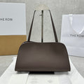 The Row 2025 Peggy Clutch 28cm Chocolate Leather