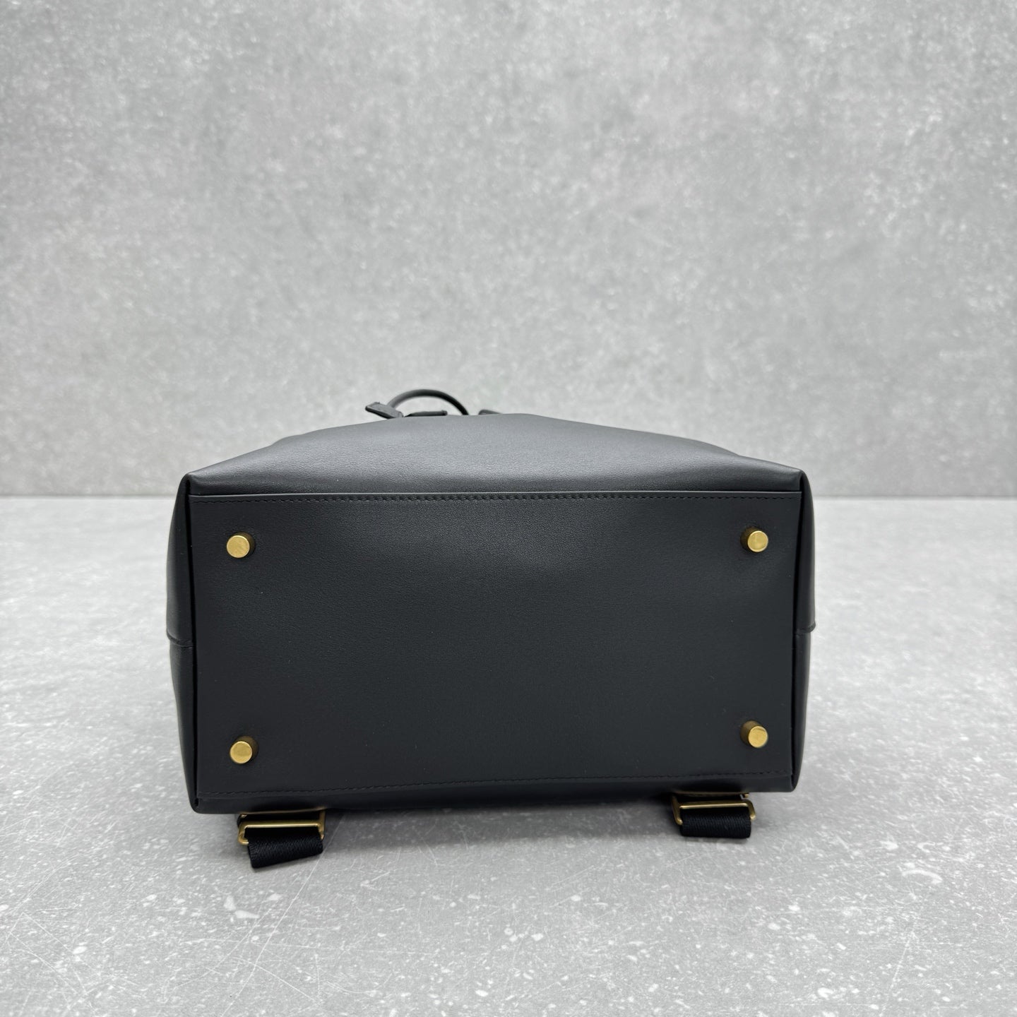 The Row 2025 Spring Backpack 38cm Black Leather Fabric