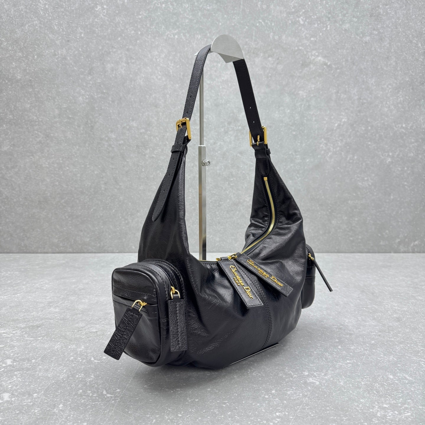 Dior 2025 Grand Tour Multipocket Bag 52cm Black Calfskin