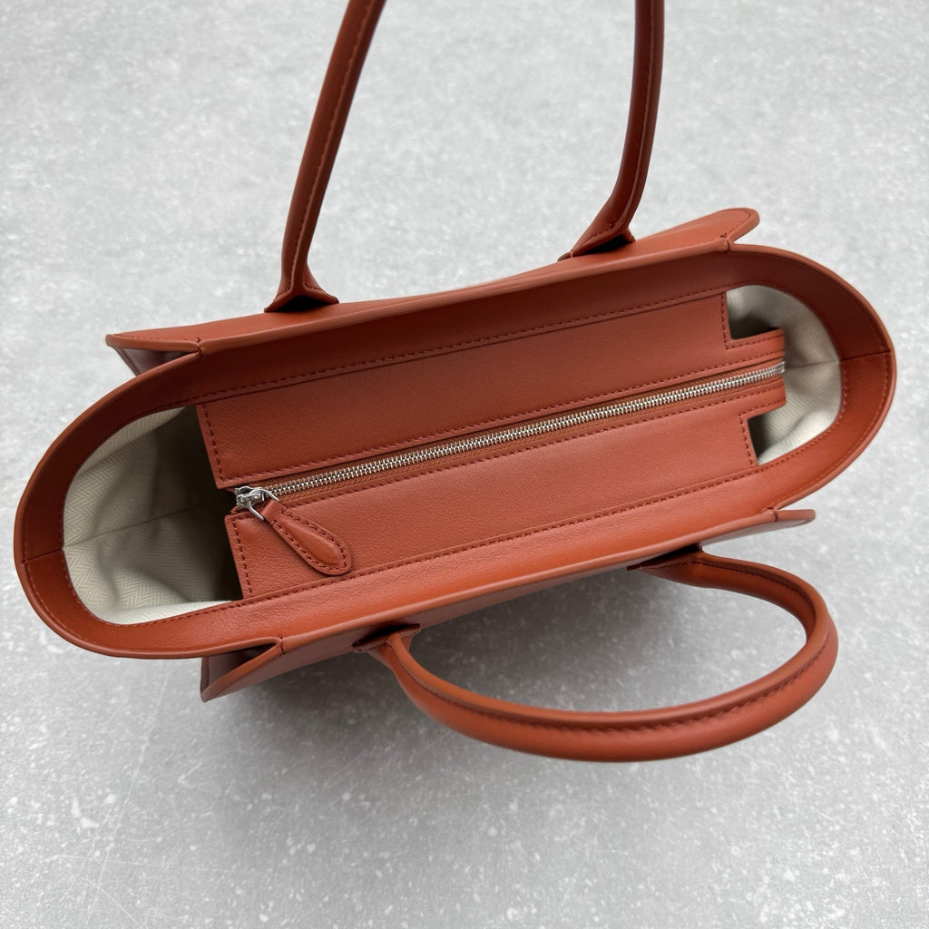 The Row 2025 Marlo 12 Bag 30cm Reddish Brown Leather