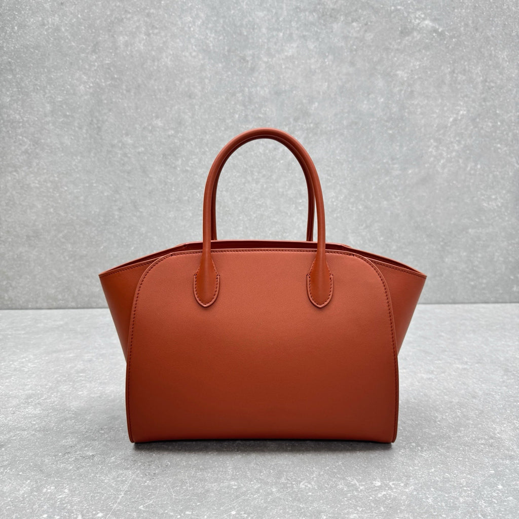 The Row 2025 Marlo 12 Bag 30cm Reddish Brown Leather