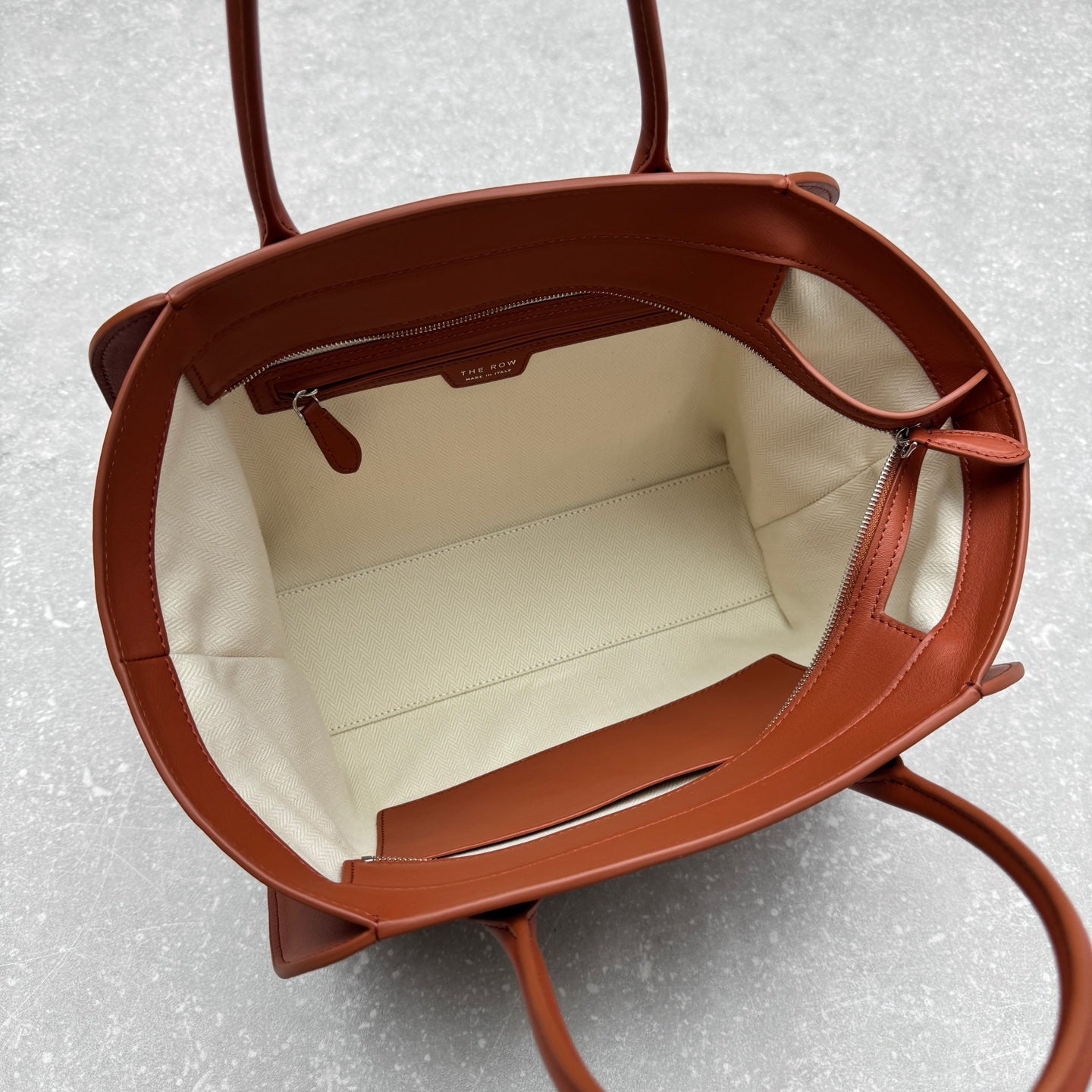 The Row 2025 Marlo 12 Bag 30cm Reddish Brown Leather