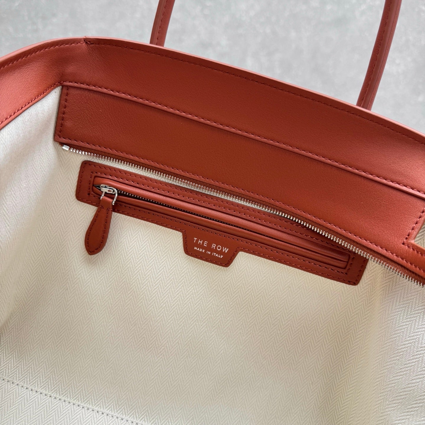 The Row 2025 Marlo 12 Bag 30cm Reddish Brown Leather