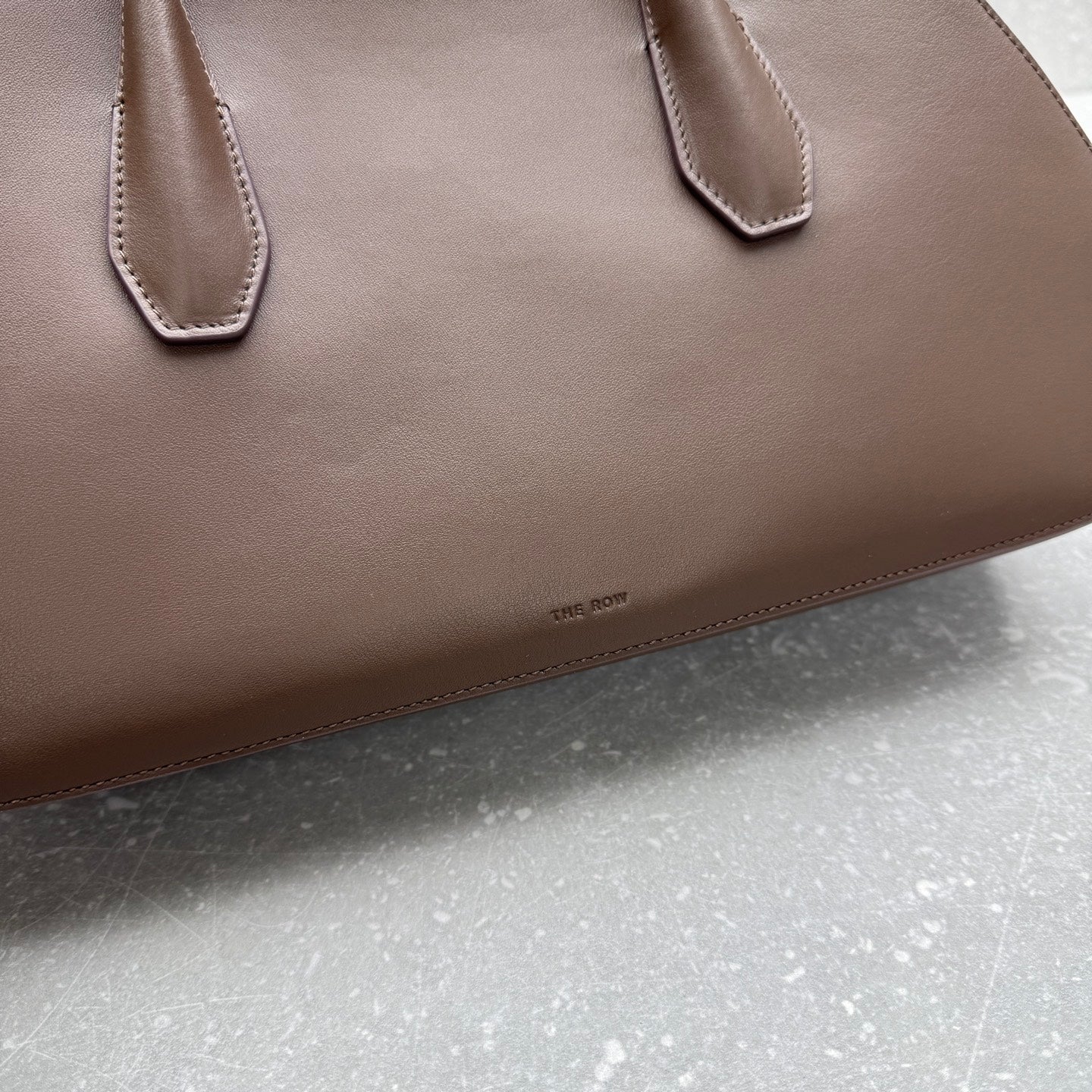 The Row 2025 Alger Bag 39cm Dark Brown Cowhide