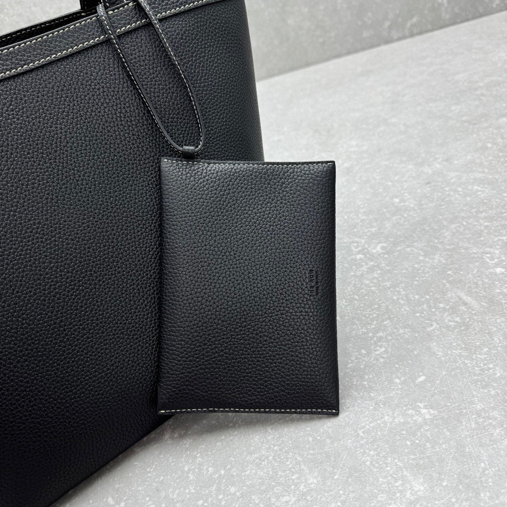 The Row 2025 Park Tote Stitch Bag Black 30cm Leather