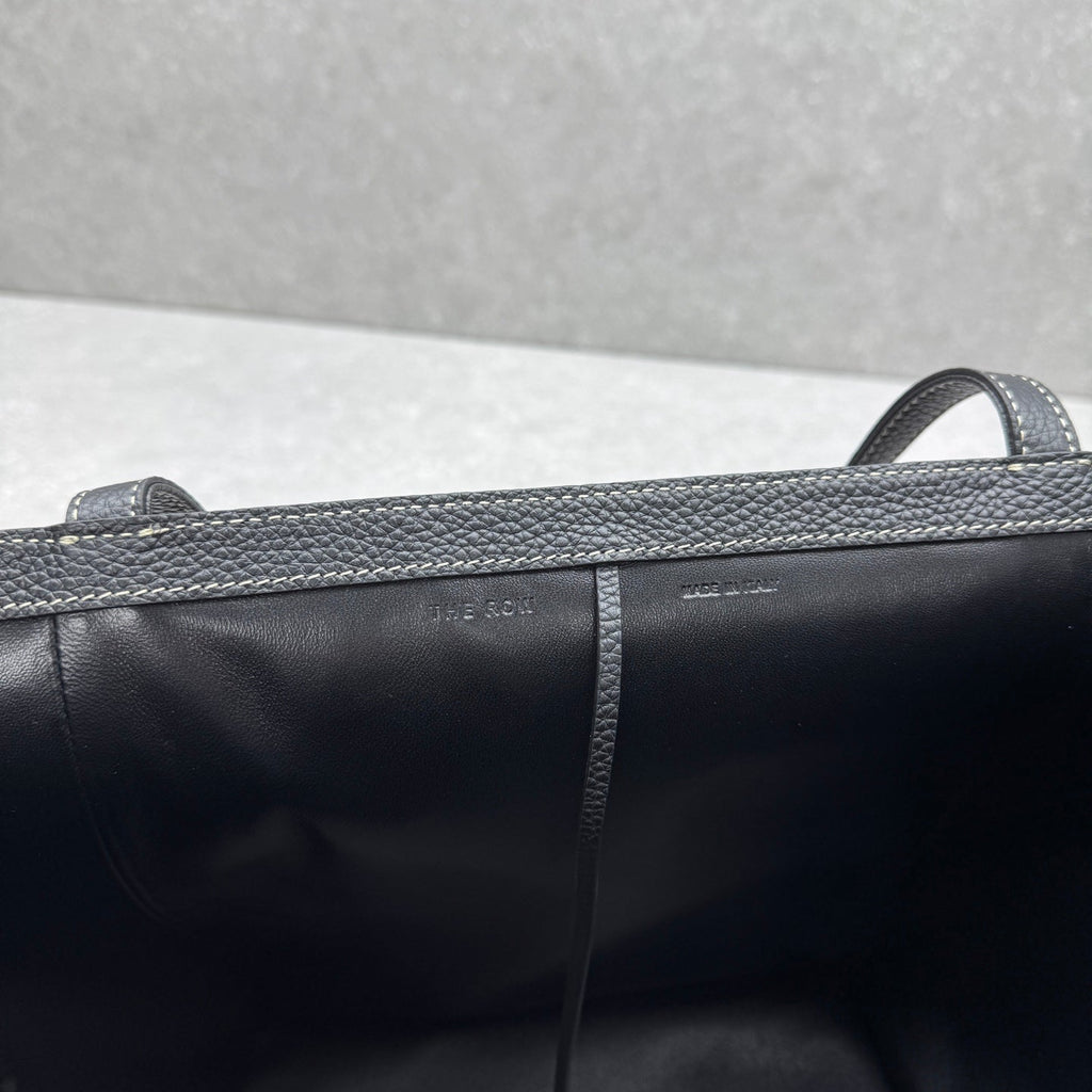 The Row 2025 Park Tote Stitch Bag Black 30cm Leather