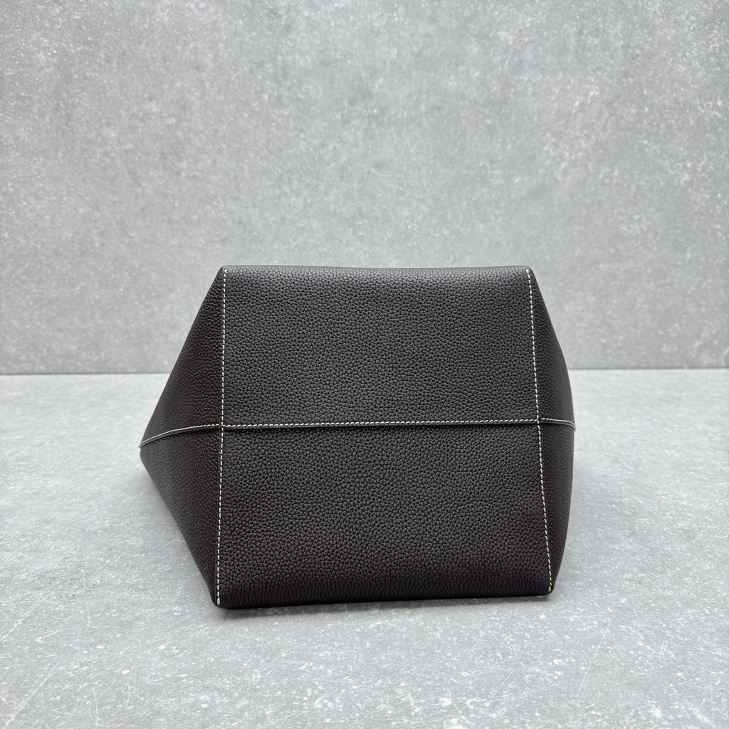 The Row 2025 Park Tote Stitch Bag Dark Brown 30cm Leather