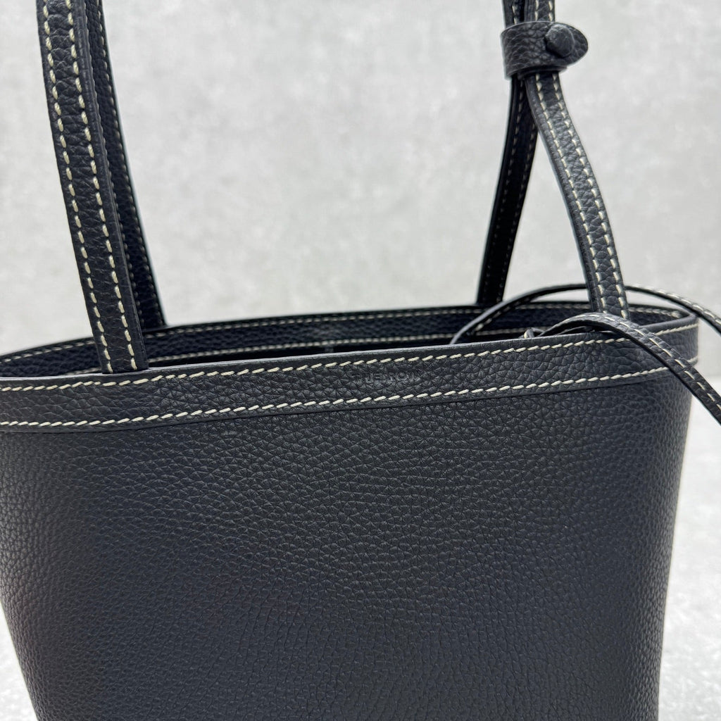 The Row 2025 Park Tote Stitch Bag Black 22cm Leather