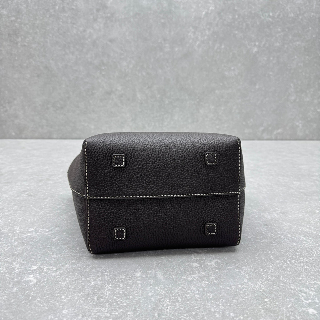 The Row 2025 Park Tote Stitch Bag Dark Brown 22cm Leather