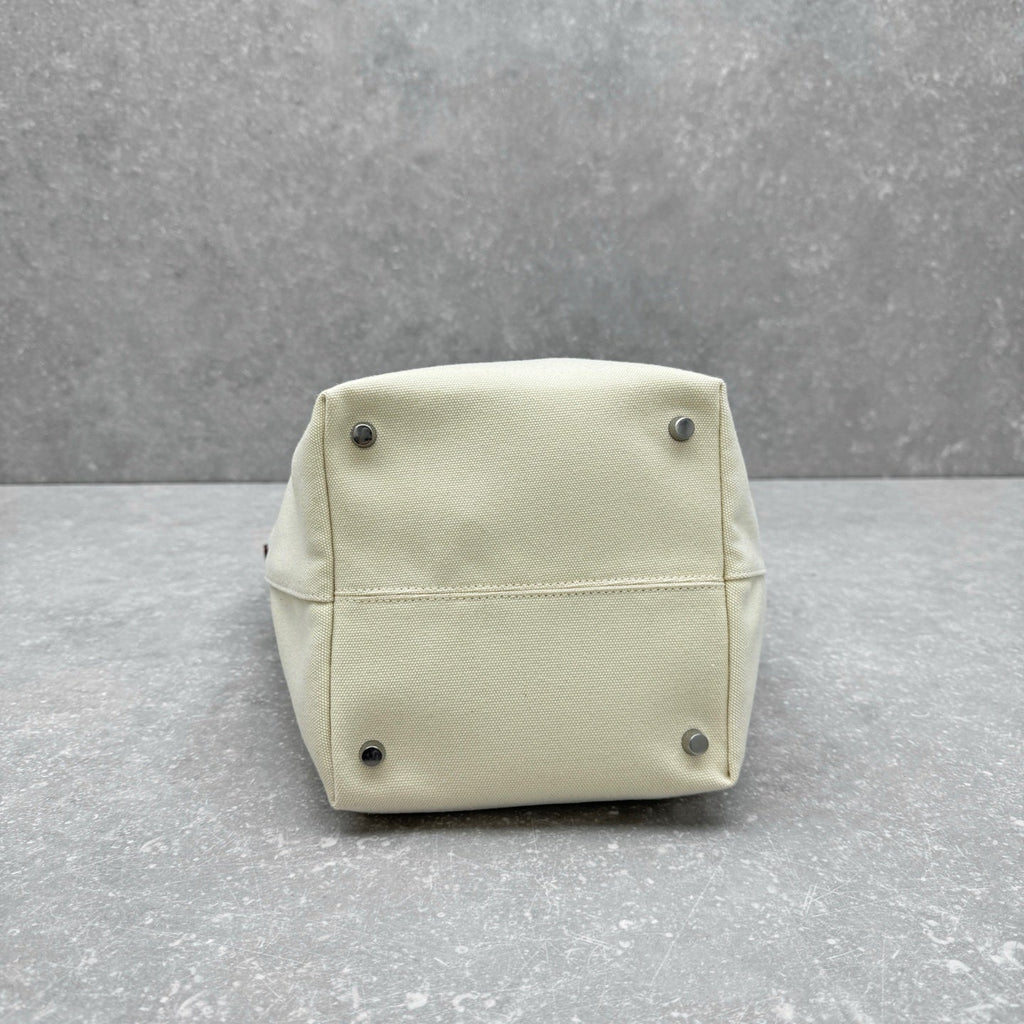 The Row 2025 N/S Park Tote Bag 30cm White Leather Canvas