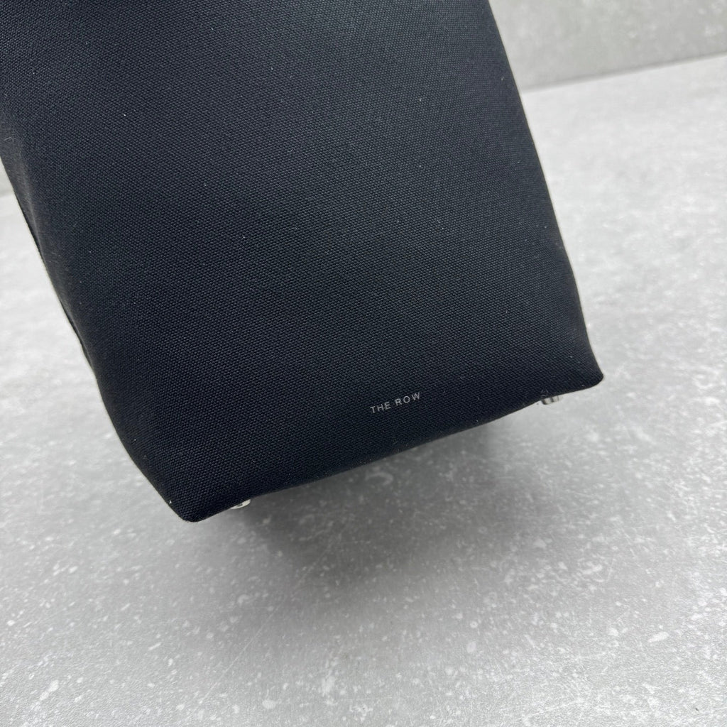 The Row 2025 N/S Park Tote Bag 30cm Black Leather Canvas
