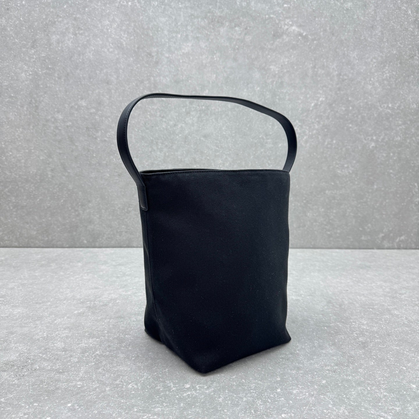The Row 2025 N/S Park Tote Bag 30cm Black Leather Canvas