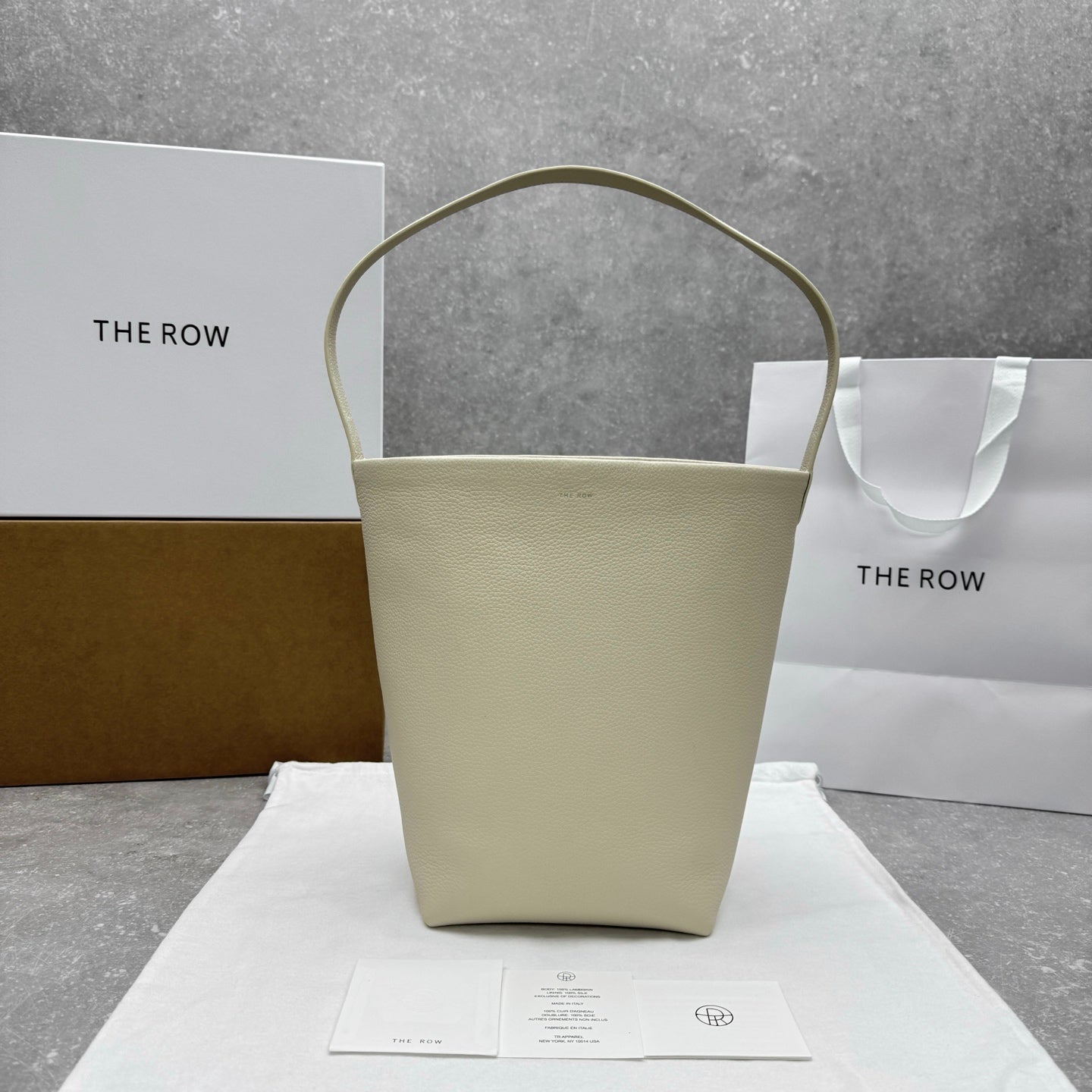 The Row 2025 N/S Park Tote Bag 34cm White Calfskin