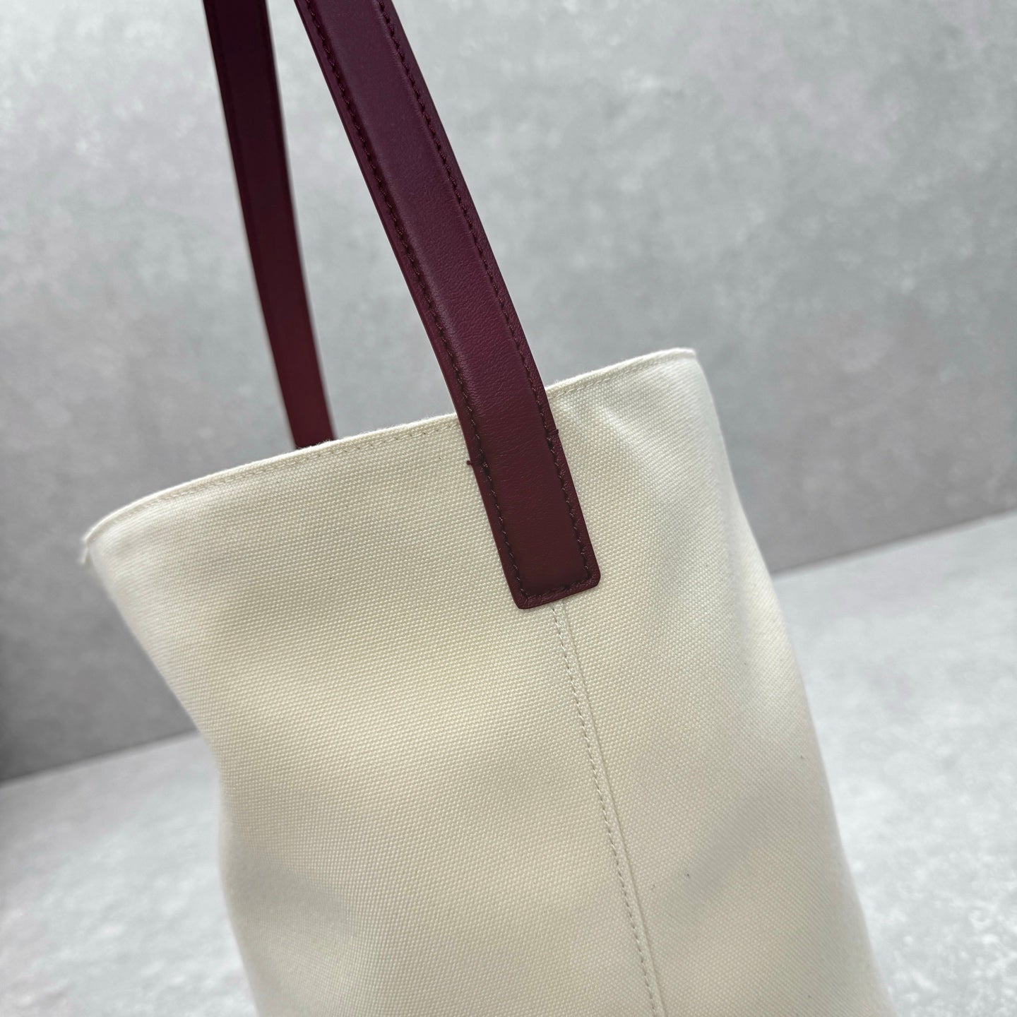 The Row 2025 Large N/S Park Tote Bag 43cm White Leather Canvas
