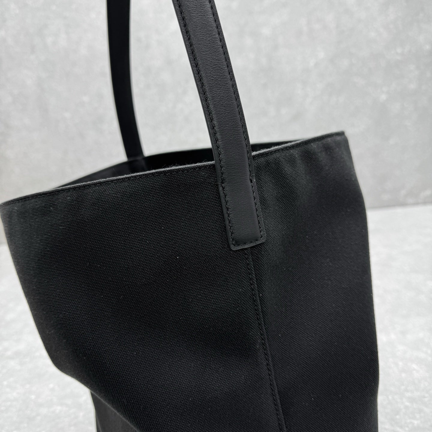 The Row 2025 Large N/S Park Tote Bag 43cm Black Leather Canvas
