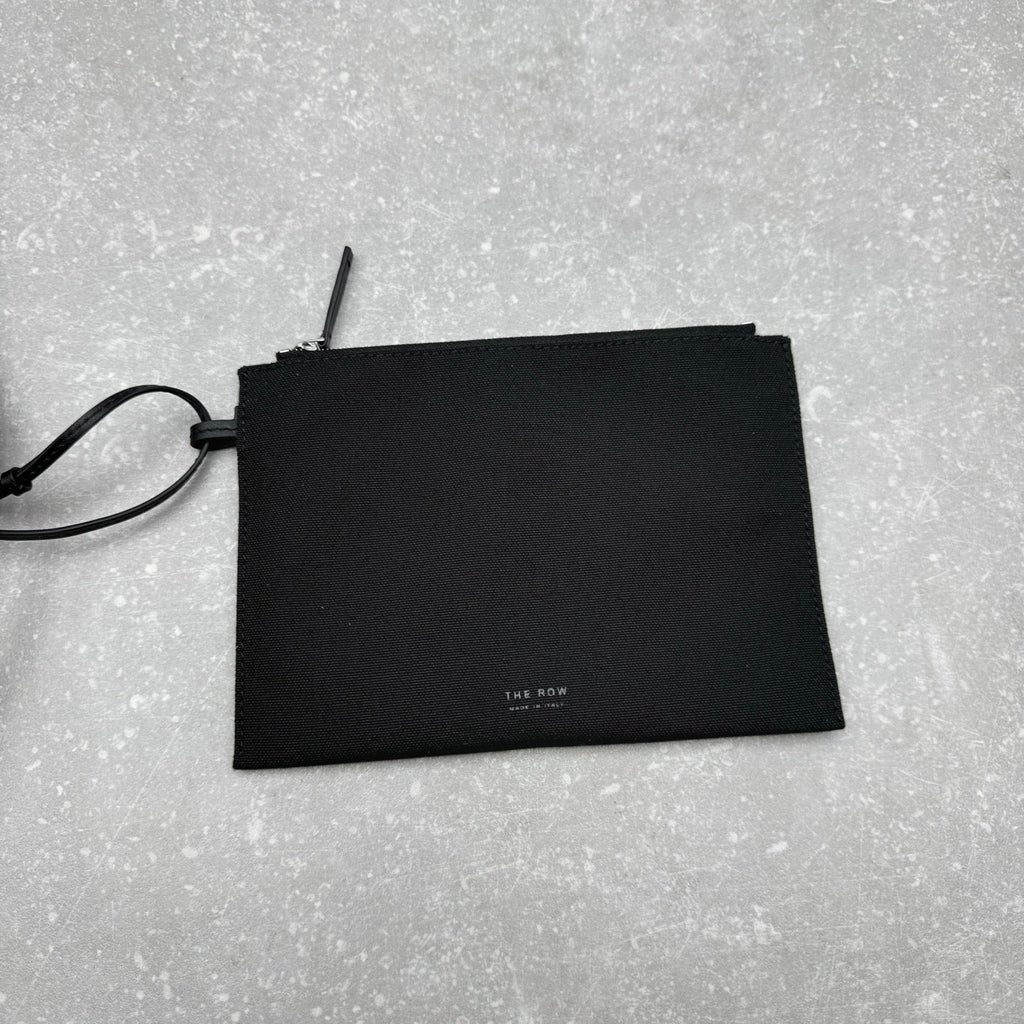 The Row 2025 Large N/S Park Tote Bag 43cm Black Leather Canvas